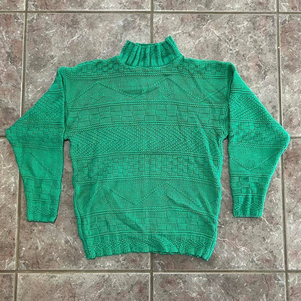 Vintage 80s green knit sweater